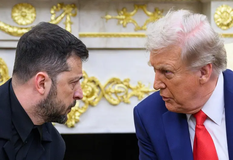 Trump y Zelensky ofrecieron una conferencia de prensa tras su reunión. Foto: AFP