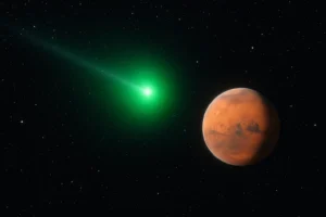 El cometa 3I/ATLAS se vuelve verde al aproximarse a Marte