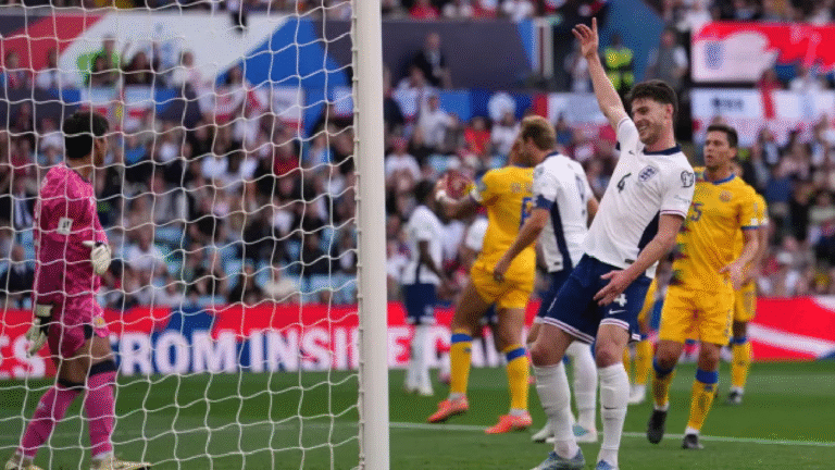 Inglaterra derrota 2-0 a Andorra y mantiene paso perfecto en las Eliminatorias rumbo al Mundial 2026