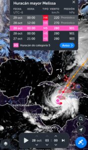 Melissa, categoría 5, golpea Jamaica con vientos de 280 km/h