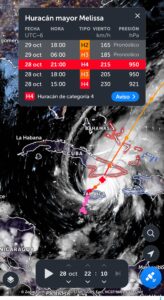Huracán Melissa avanza hacia Cuba 