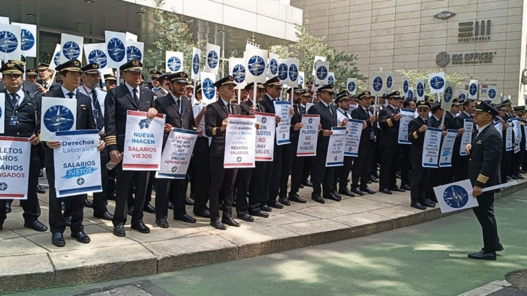 Realizan protestan por contratación de pilotos extranjeros