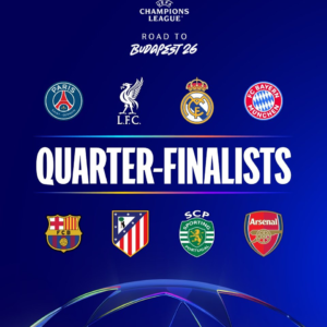 Así quedan los cuartos de final de la UEFA Champions League 2026