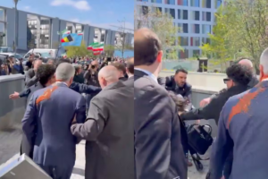 Agreden con pintura a Reza Pahlavi tras conferencia en Berlín