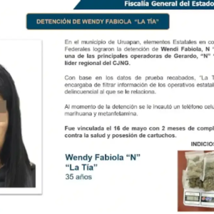 Detienen en Uruapan a “La Tía”vinculada al caso Carlos Manzo
