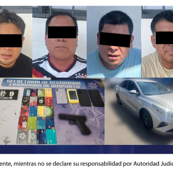 Detienen en Irapuato a presunta banda dedicada al robo de cuentahabientes